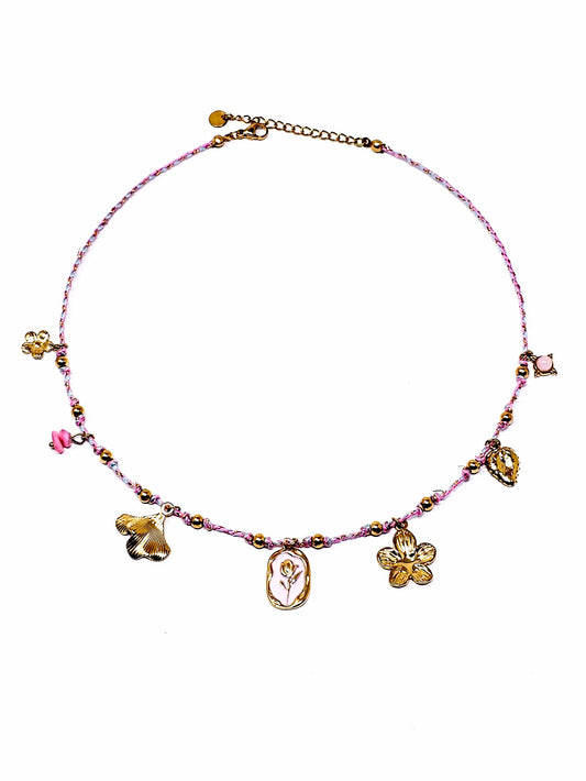 Collana Girocollo "Tulipano" Rosa