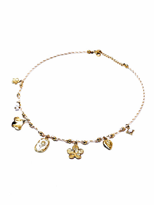 Collana Girocollo "Tulipano" Bianco