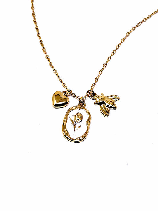 Collana Girocollo "Tulipano Slim" Bianco