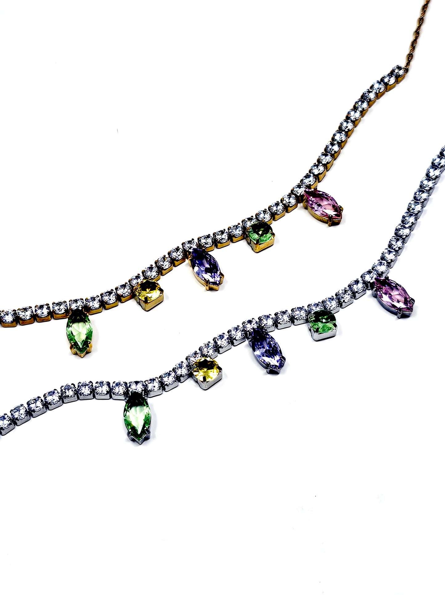 Collana Girocollo "July" Gold o Silver con Pietre Pastel Colors