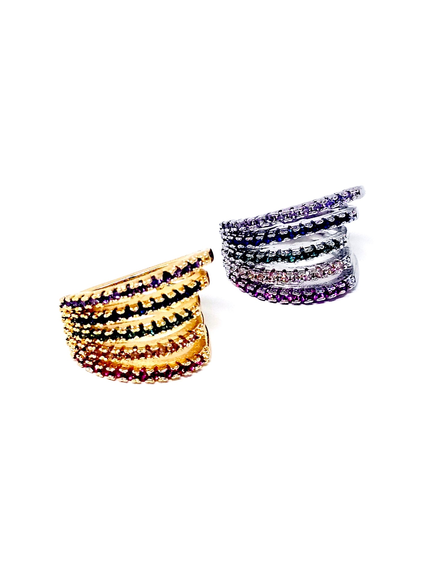 Ear Cuff "Sofy" Gold o Silver con Pietre Multicolor