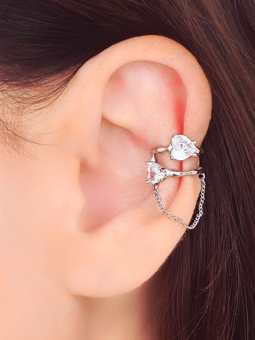 Ear Cuff "Catena Love" Silver