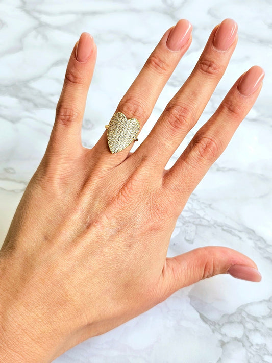 Anello Regolabile "Cuore Slim Pavé" Gold o Silver - 333HOPE333