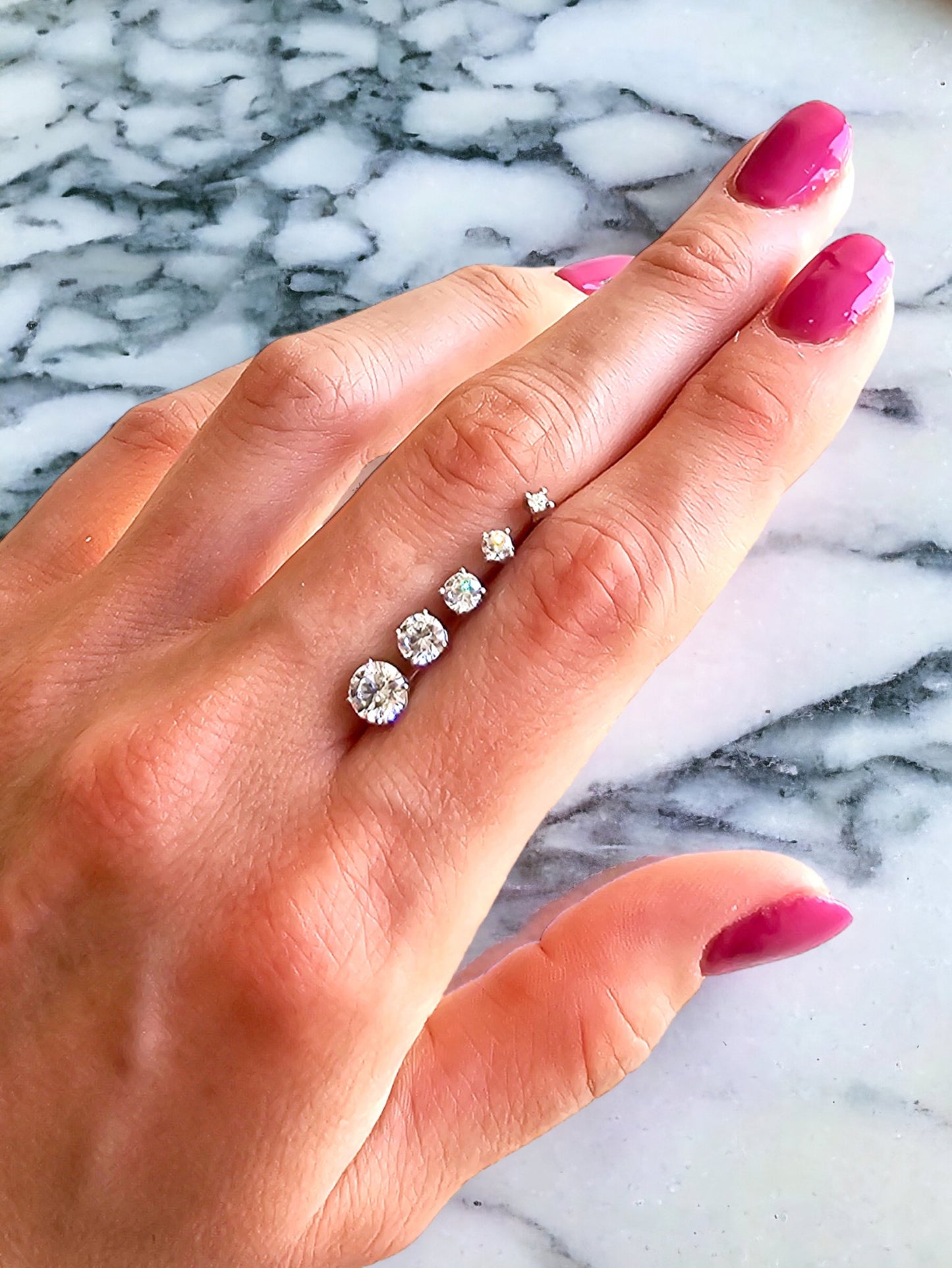 ARGENTO 925 - Coppia di Orecchini "Punto Luce" con Pietre da 2 mm. - 333HOPE333