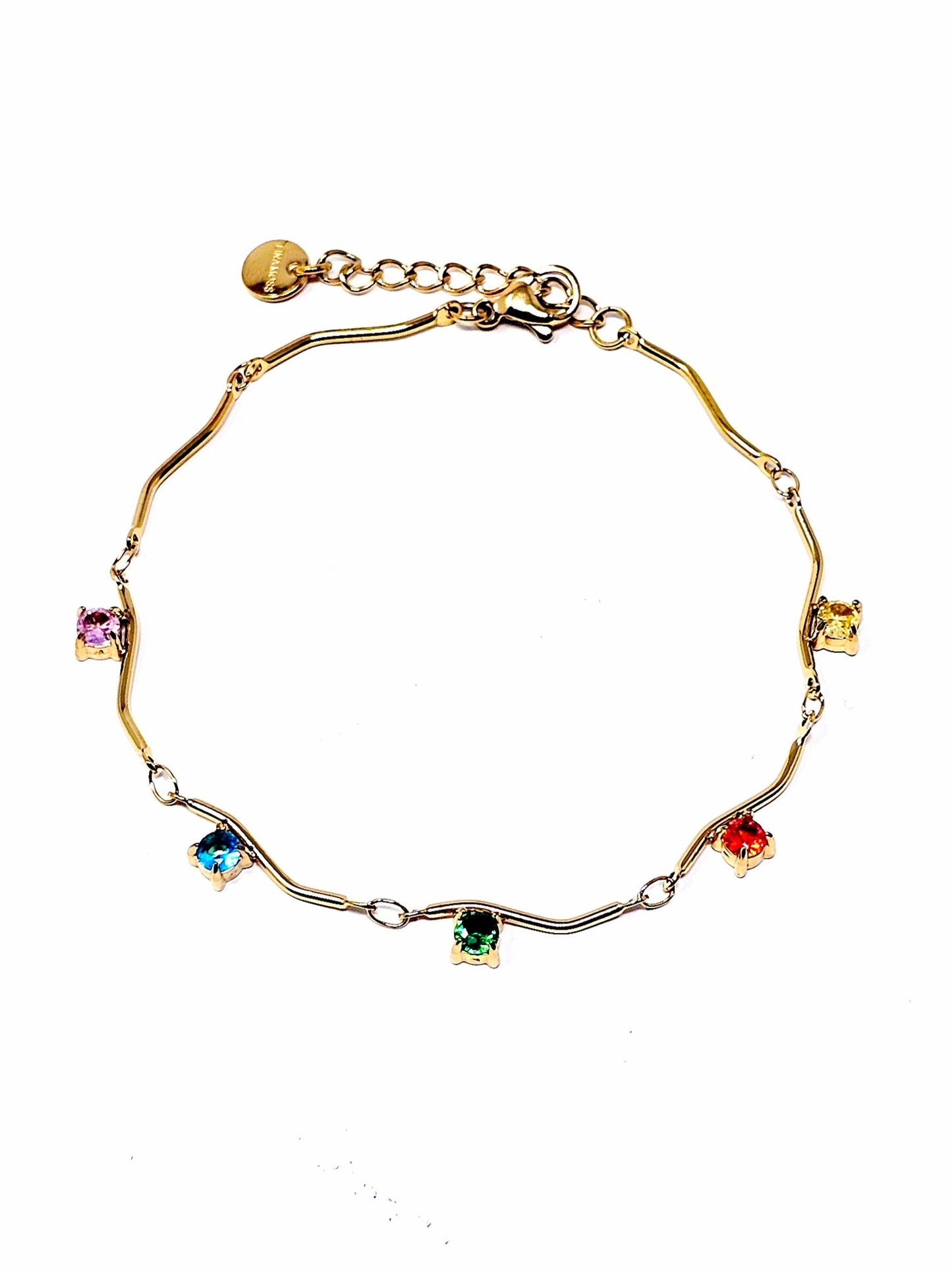 Bracciale "Medea" Gold con Pietre Quarzo Rosa o Acquamarina o Multicolor - 333HOPE333
