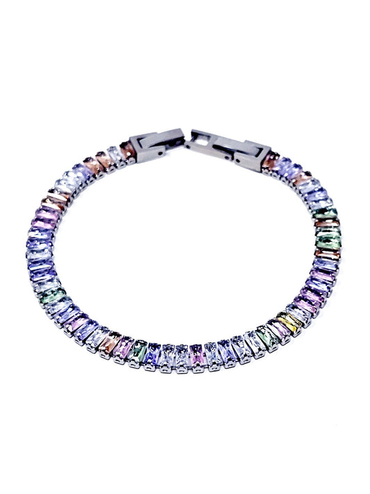 Bracciale Tennis "Royalty" Silver con Pietre Multicolor - 333HOPE333