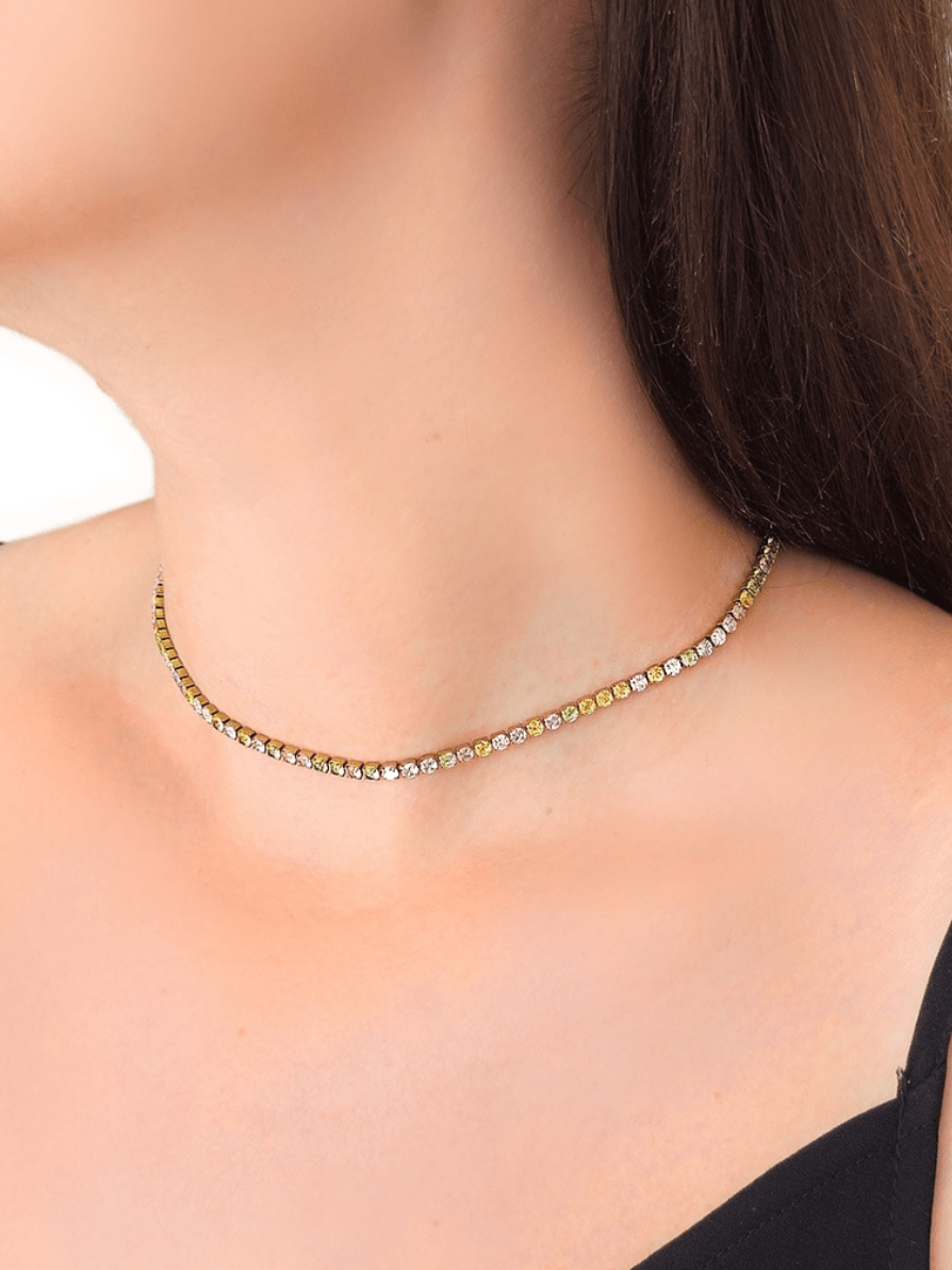 Choker/Girocollo Tennis Gold con Pietre Pastel Colors (3 mm.) - 333HOPE333