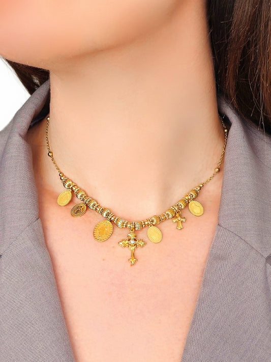 Collana Girocollo "Faith" Gold - 333HOPE333