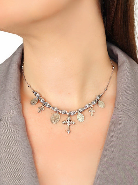 Collana Girocollo "Faith" Silver - 333HOPE333