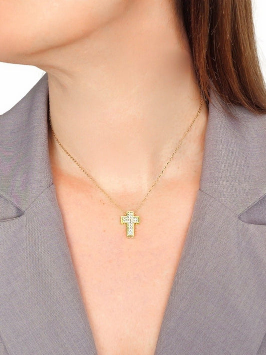 Collana Girocollo "Squared Cross" Gold - 333HOPE333