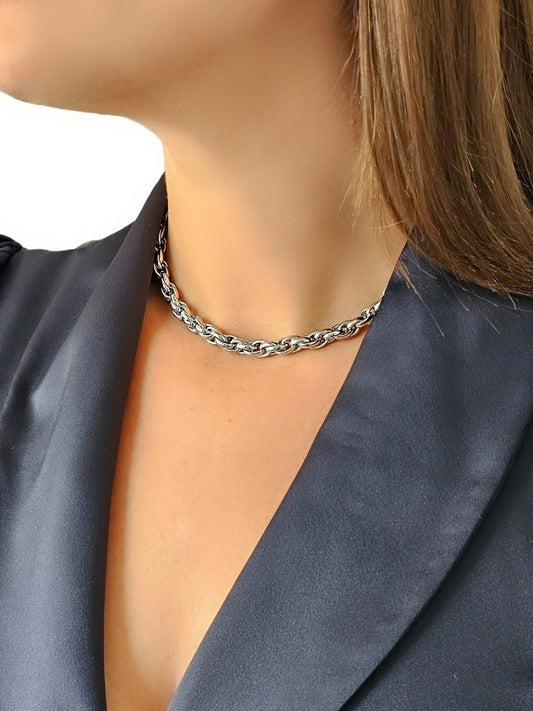 Collana Girocollo "Torchon Chain" Silver - 333HOPE333