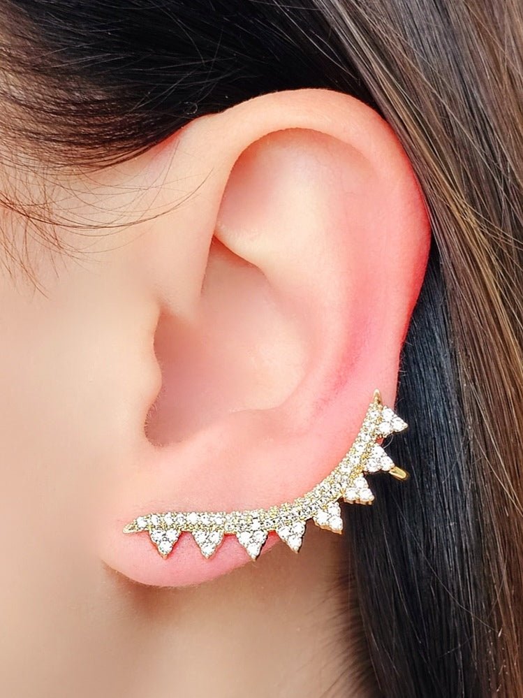 Coppia di Ear Climbers “Free” Gold - 333HOPE333