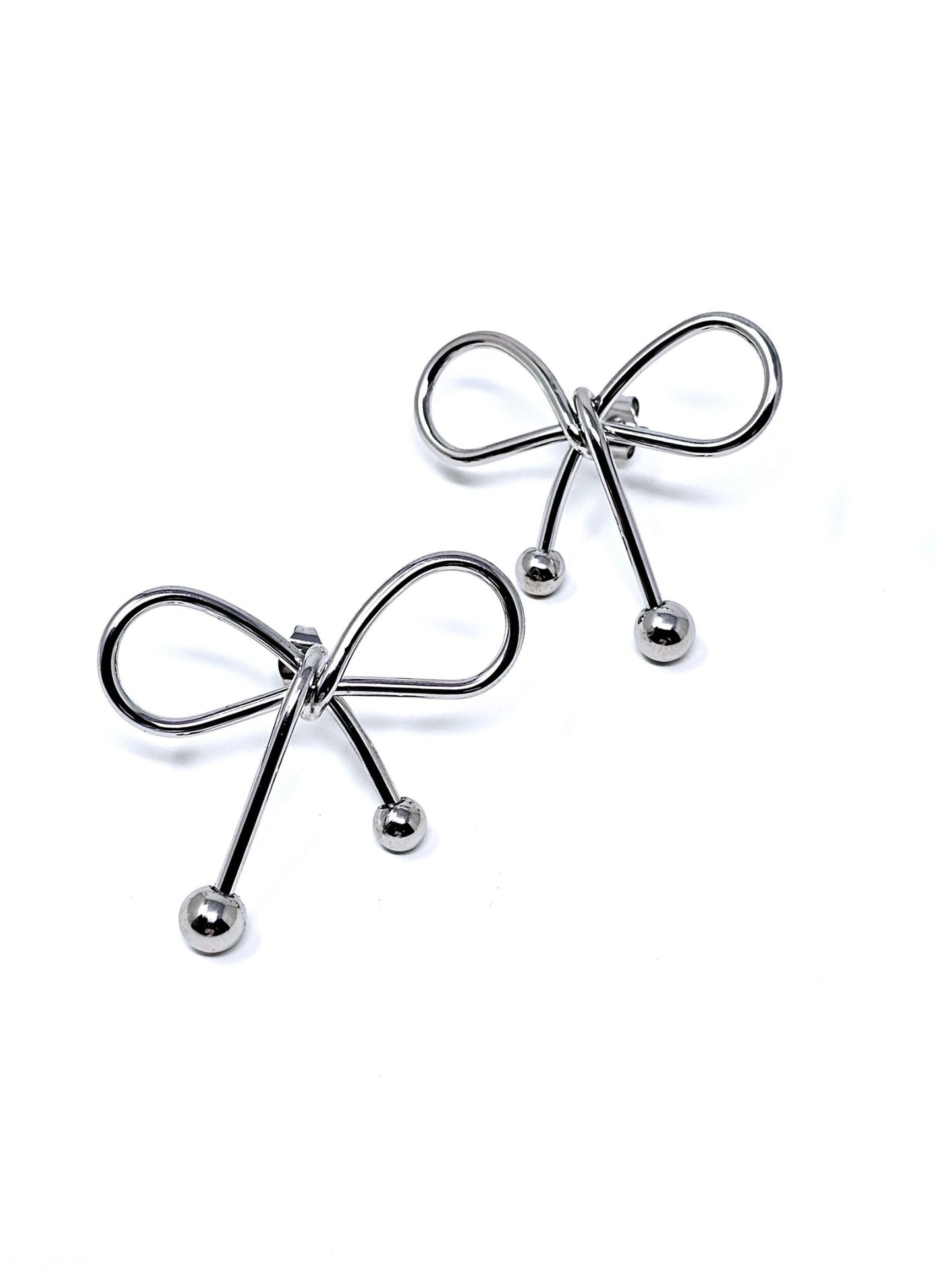 Coppia di Orecchini "Bow Line” Silver - 333HOPE333