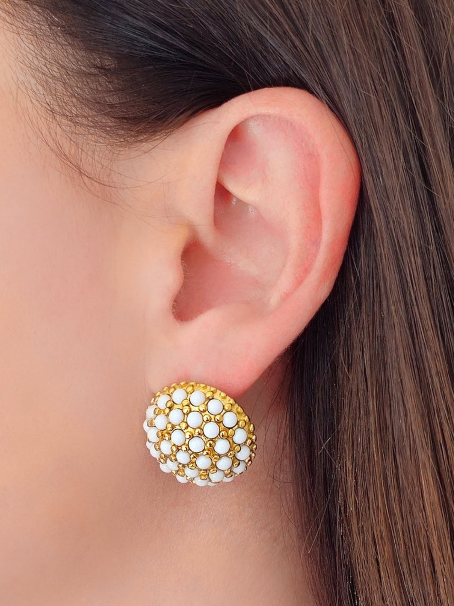 Coppia di Orecchini "Formentera" Pietre Bianche - 333HOPE333