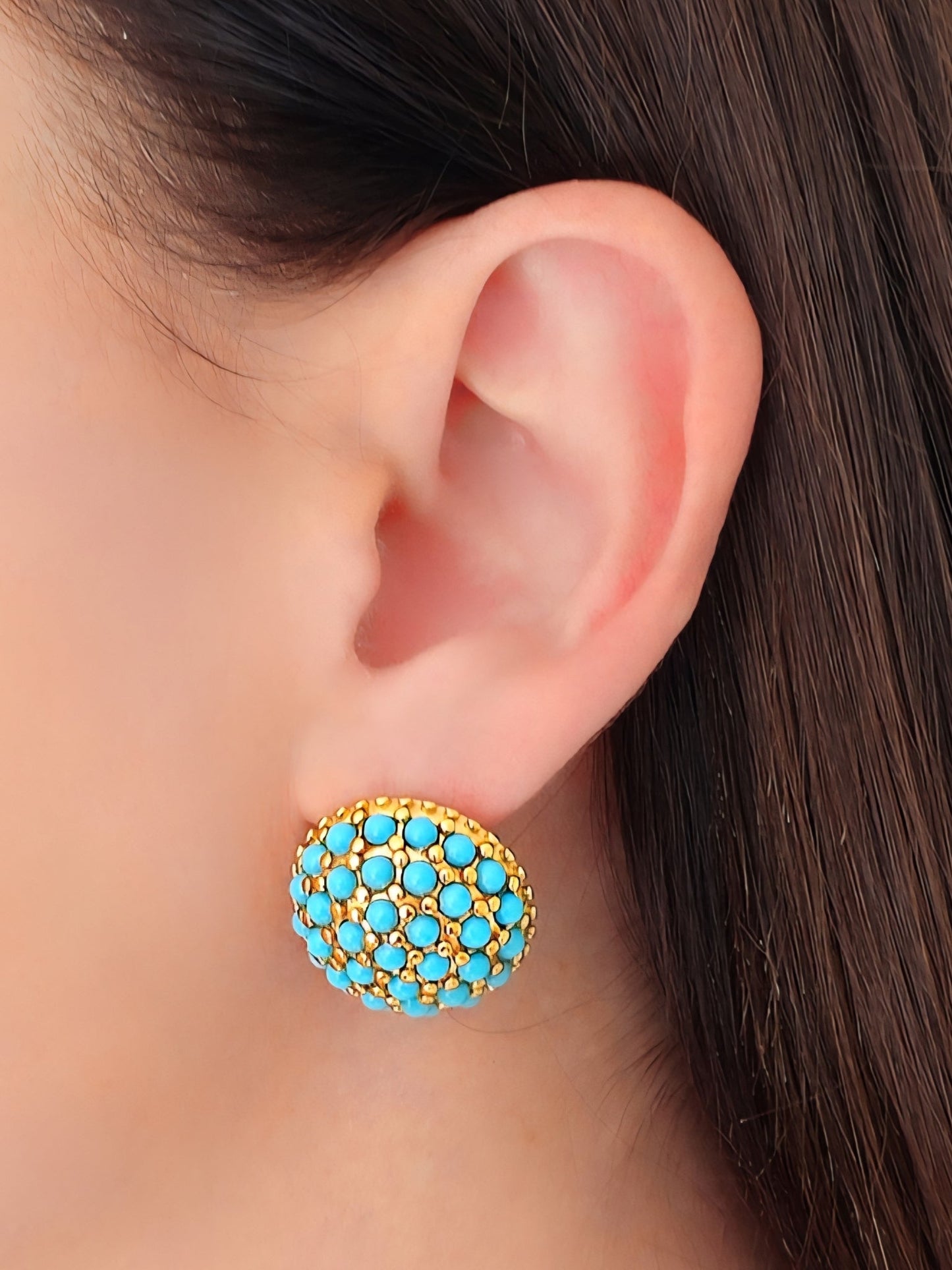 Coppia di Orecchini "Formentera" Pietre Turchese - 333HOPE333