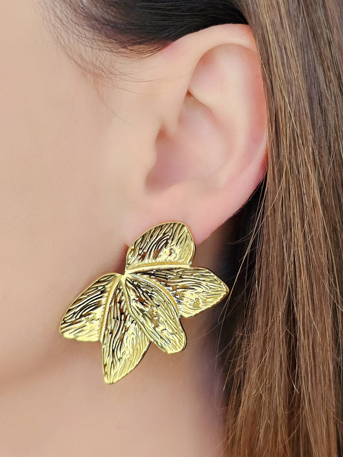 Coppia di Orecchini "Leaves" Gold - 333HOPE333
