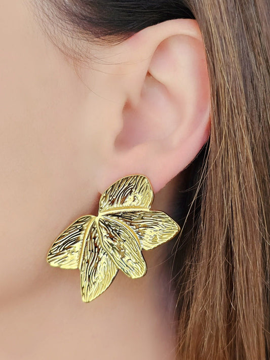 Coppia di Orecchini "Leaves" Gold - 333HOPE333