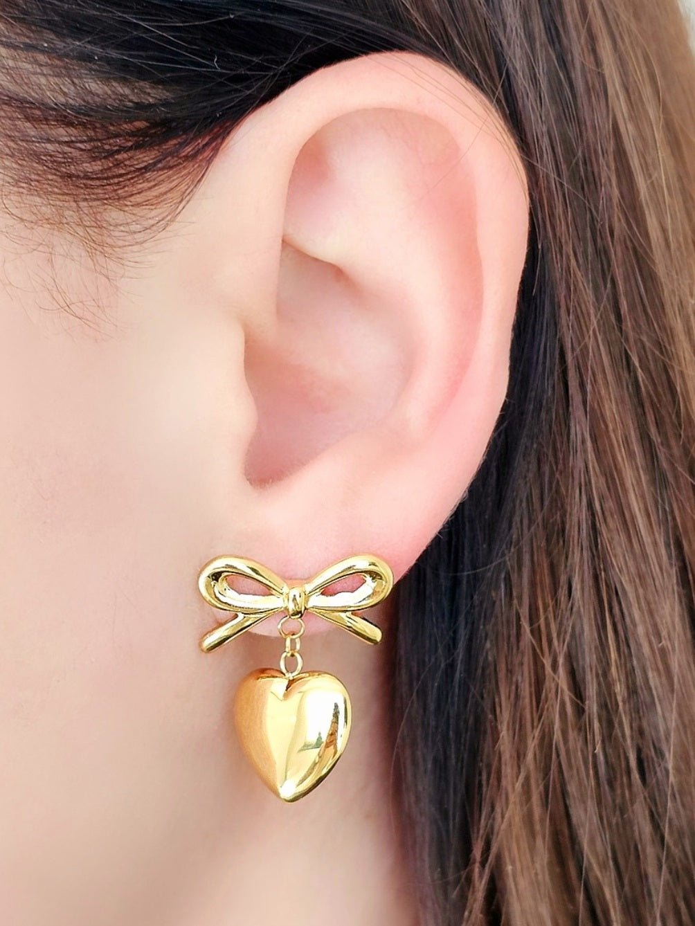 Coppia di Orecchini "Love Bow” Gold - 333HOPE333