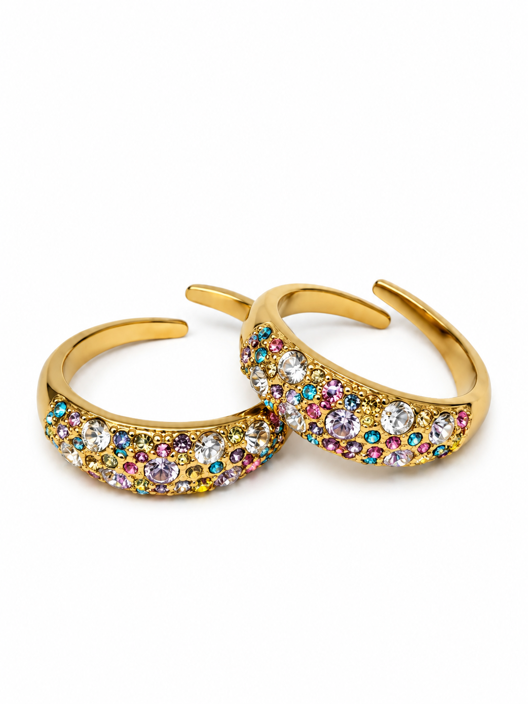 Anello Regolabile "Artemide" Gold con Pietre Pastel Colors