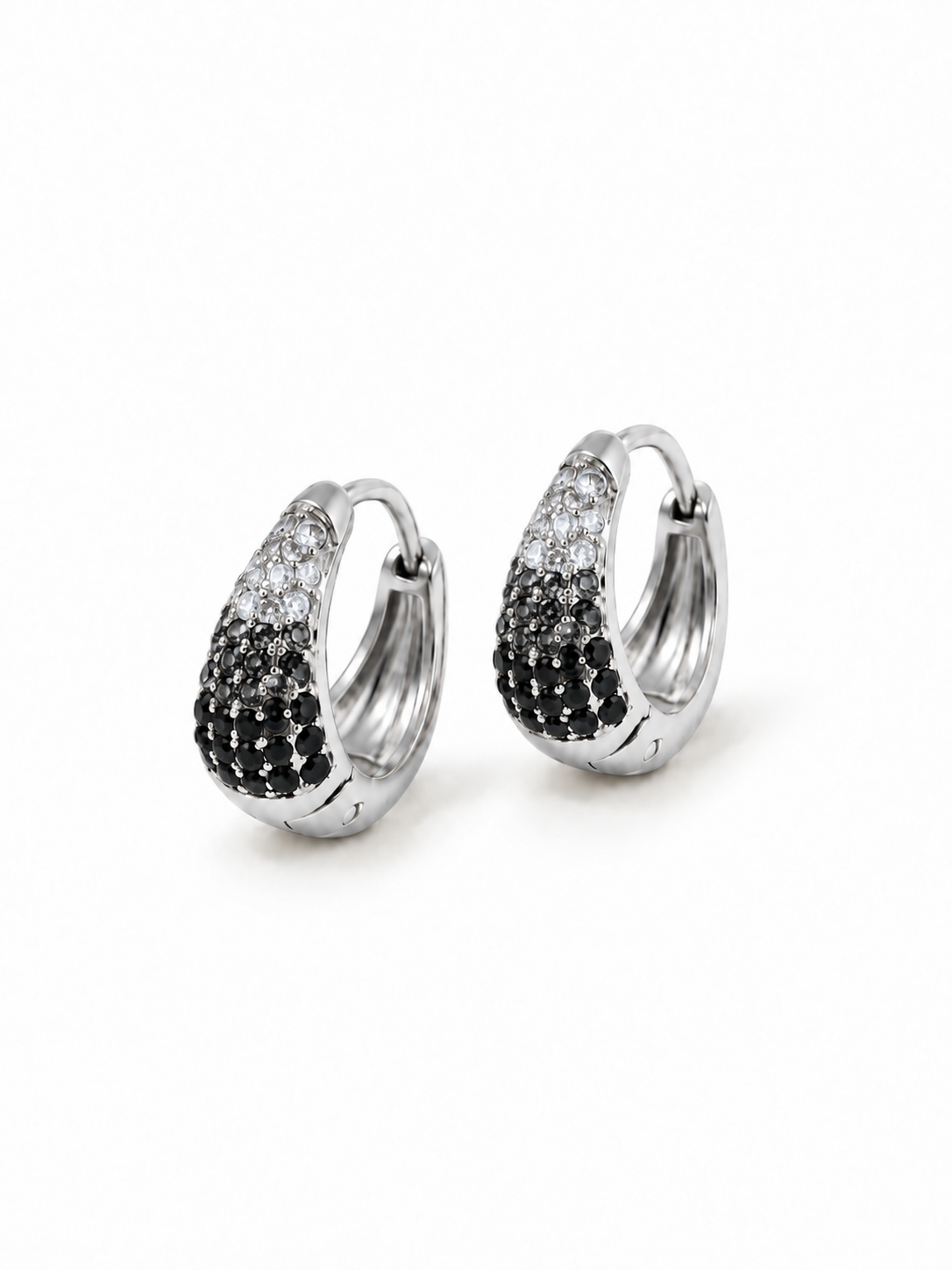 Coppia di Mini Hoops "Simona Pavé" Silver