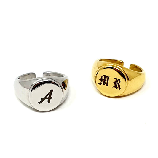 Anello Chevalier Personalizzato Regolabile "Round" Gold o Silver - 333HOPE333