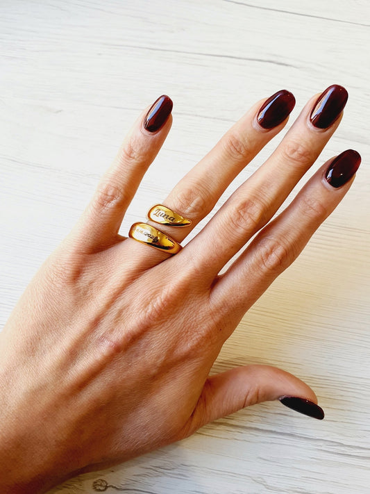 Anello Personalizzato Regolabile "Cream" Gold - 333HOPE333