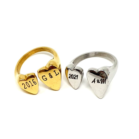 Anello Personalizzato Regolabile "Hearts" Gold o Silver - 333HOPE333