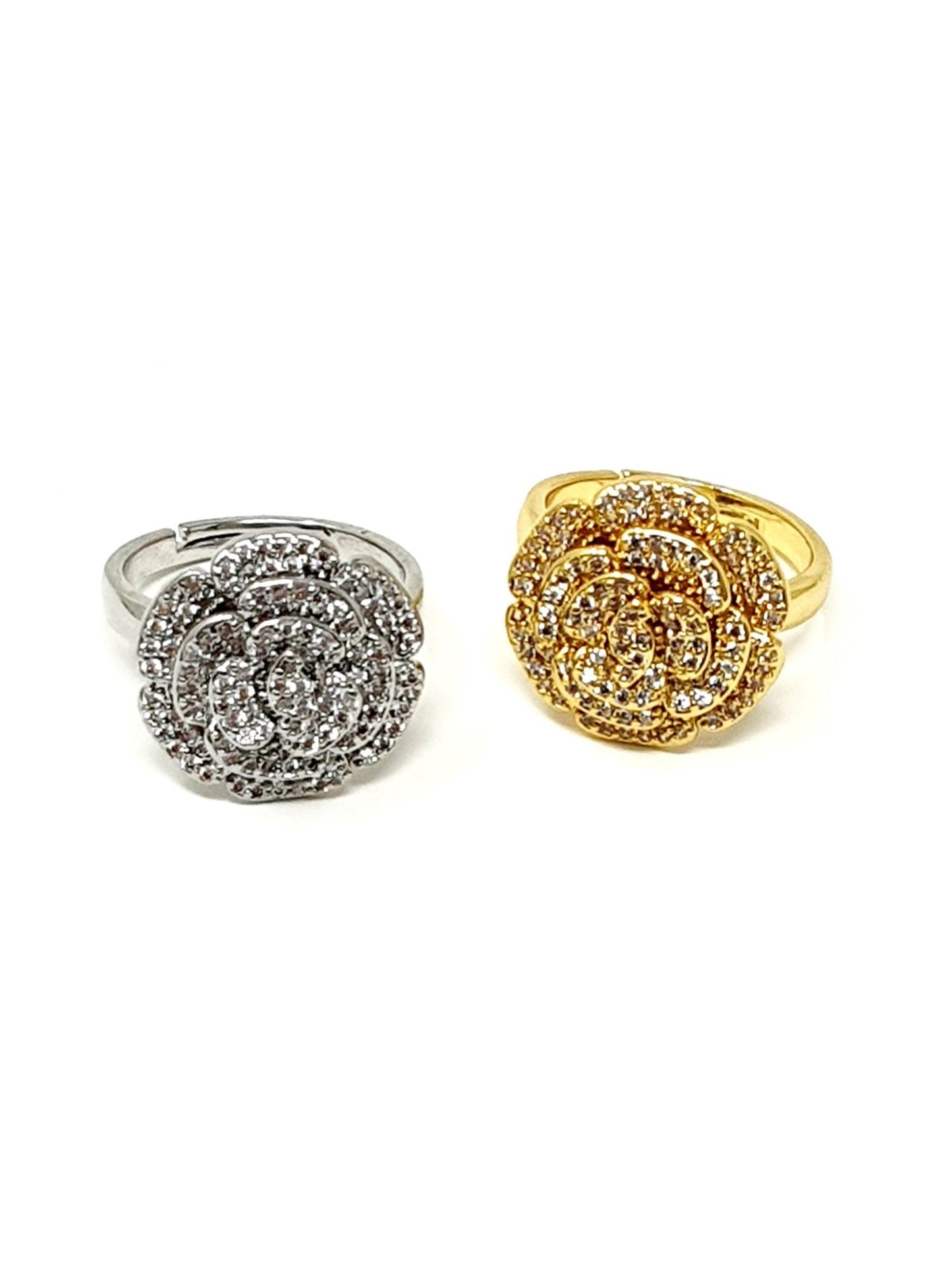 Anello Regolabile "Camelia Big" Gold - 333HOPE333