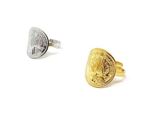 Anello Regolabile "Coin" Gold o Silver - 333HOPE333