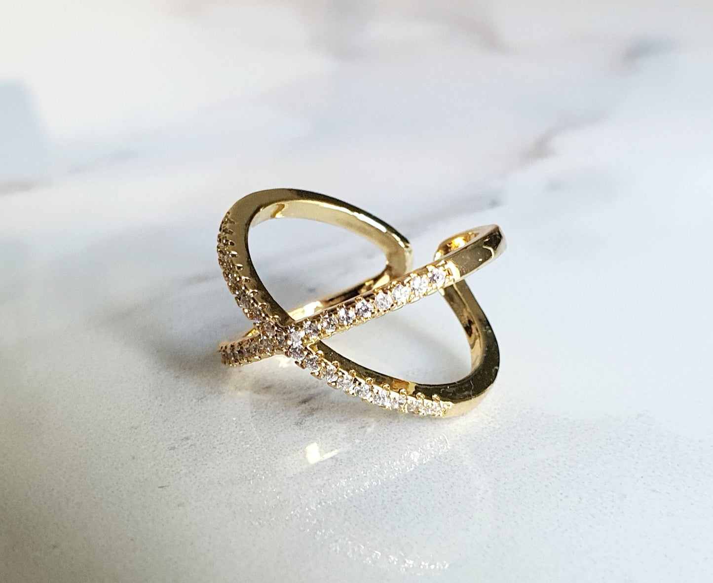 Anello Regolabile "Cross" Gold - 333HOPE333