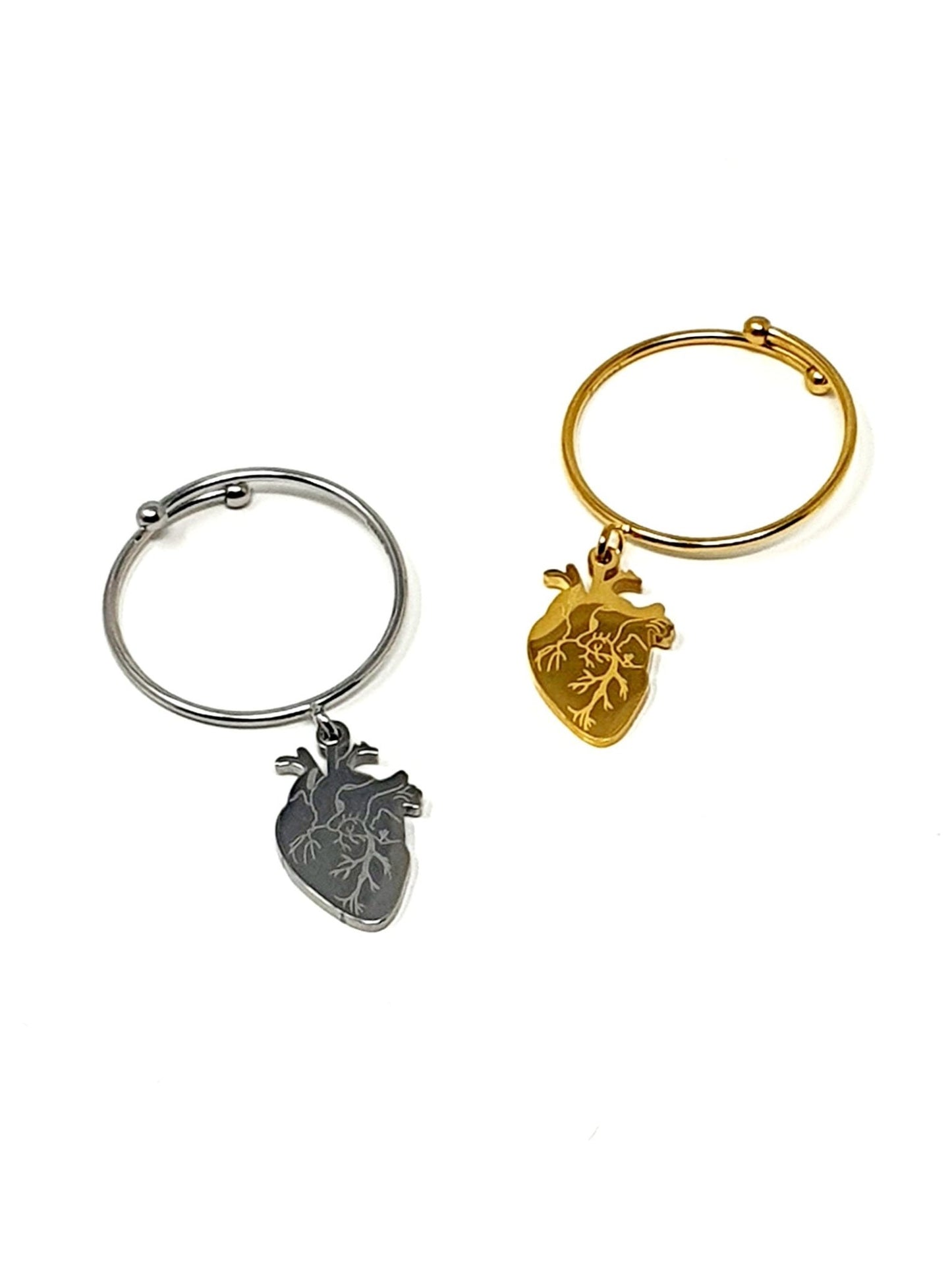 Anello Regolabile "Cuore Anatomico" Gold o Silver - 333HOPE333