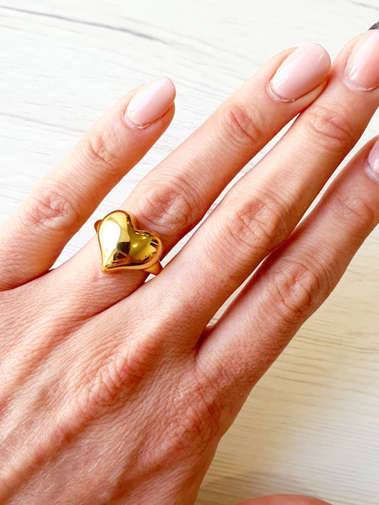 Anello Regolabile "Metal Heart" Gold o Silver - 333HOPE333