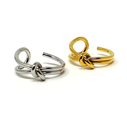 Anello Regolabile "Nodo Filo Doppio" Gold o Silver - 333HOPE333