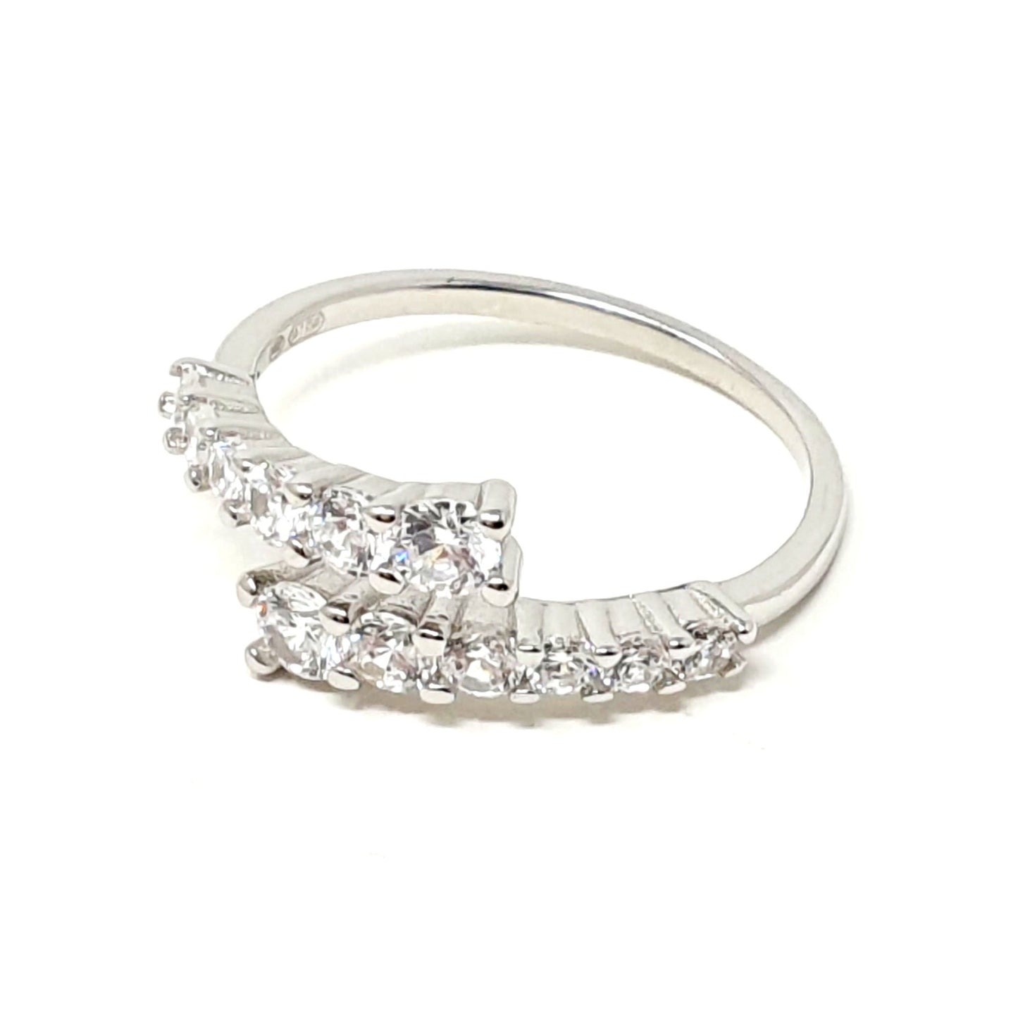 Argento 925 - Anello Contrarier Regolabile con Pietre Degradè - 333HOPE333