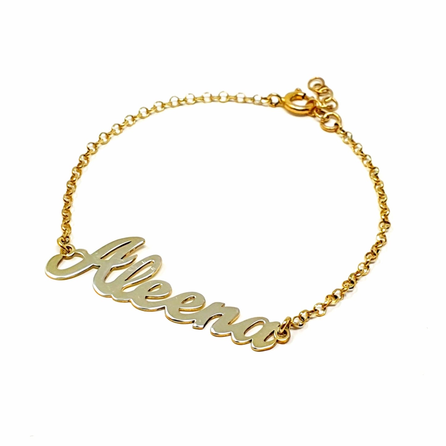 ARGENTO 925 LAMINATO IN ORO 18 Kt - Bracciale Personalizzato con Nome - 333HOPE333