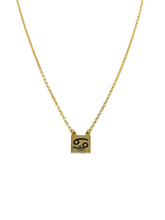 ARGENTO 925 LAMINATO IN ORO 18 Kt - Collana Personalizzata con Segno Zodiacale - 333HOPE333
