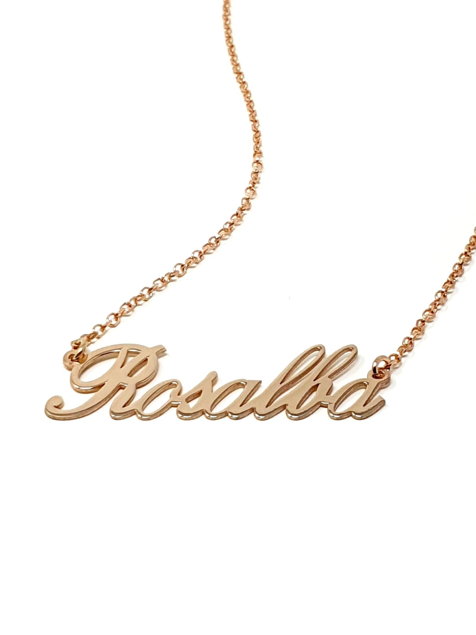 Gioiello Nome Acciaio Inox Targhetta Regalo VNOX Oro Argento Collana Con Nome Personalizzata VNOX – Targhetta In Acciaio Inox, Regalo Elegante Collana Oro Argento Rosa Personalizzata - Foto 5