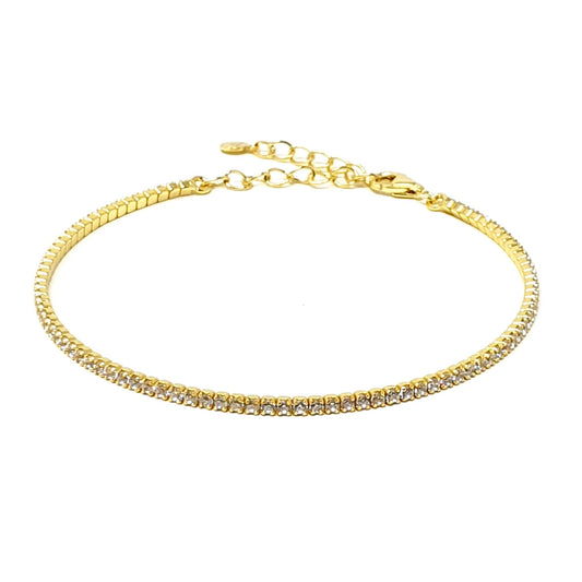 ARGENTO 925 PLACCATO IN ORO 18 Kt - Bracciale Tennis - 333HOPE333