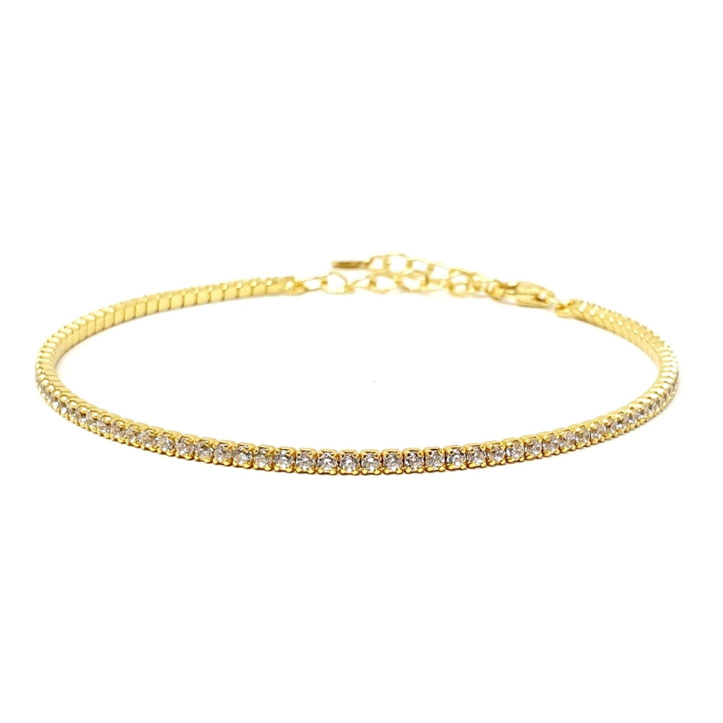 ARGENTO 925 PLACCATO IN ORO 18 Kt - Bracciale Tennis - 333HOPE333