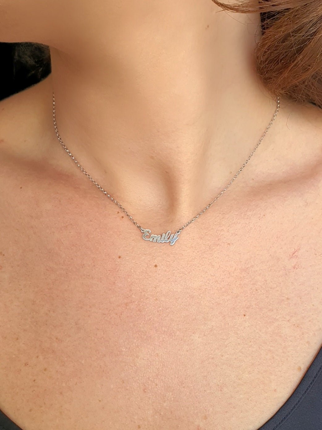 ARGENTO 925/ORO 18 Kt - Collana Personalizzata con Nome Piccolo - 333HOPE333