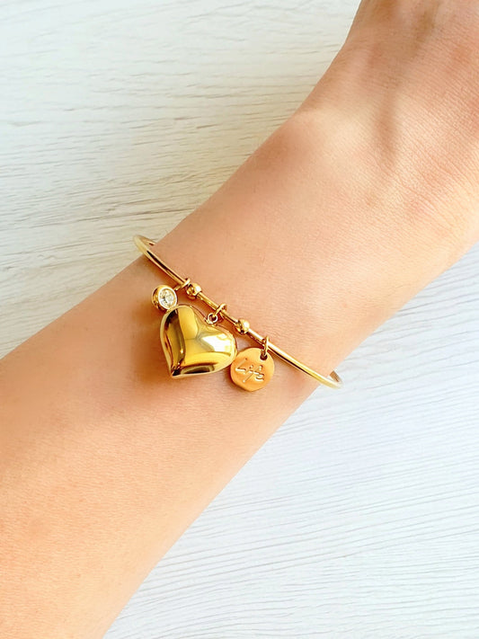 Bracciale Bangle "Life Heart” Gold - 333HOPE333