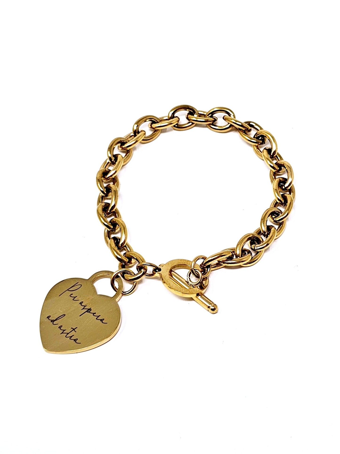Bracciale Personalizzato "Heart Chain" Gold o Silver - 333HOPE333