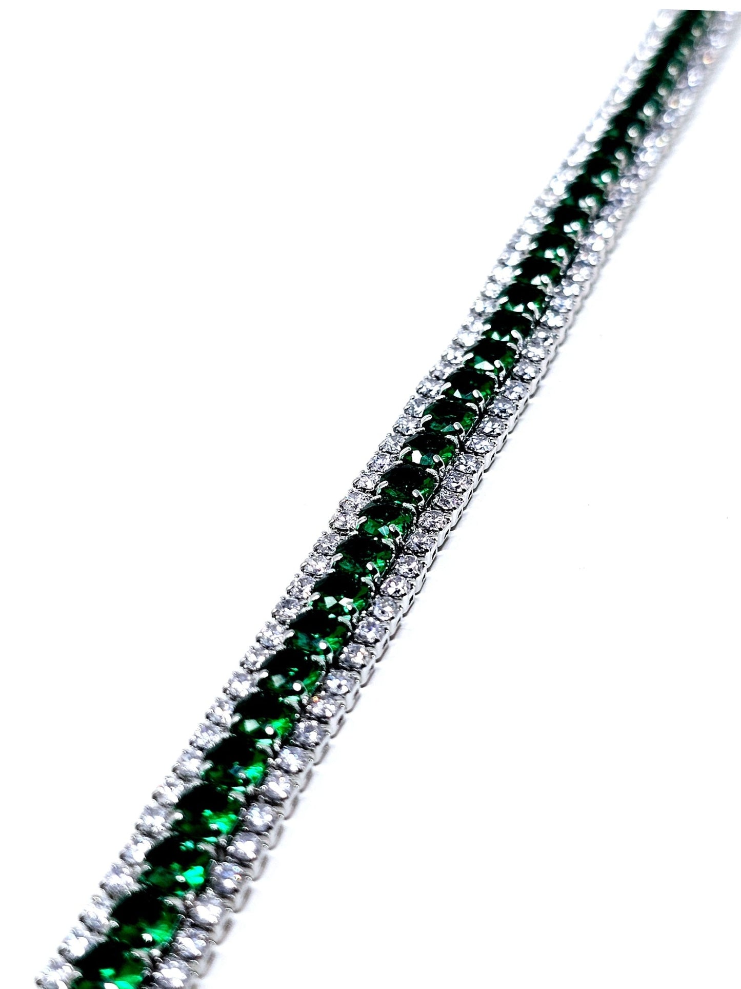 Bracciale Tennis "Infinity" Silver & Smeraldo - 333HOPE333