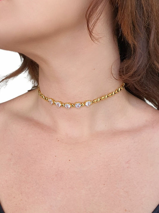 Choker "Cuori Piccoli" Gold - 333HOPE333