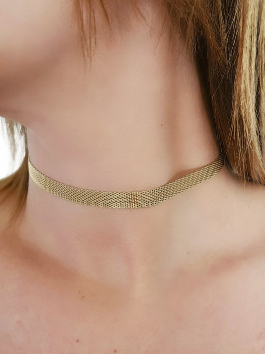 Choker "Metal Silk" Gold - 333HOPE333