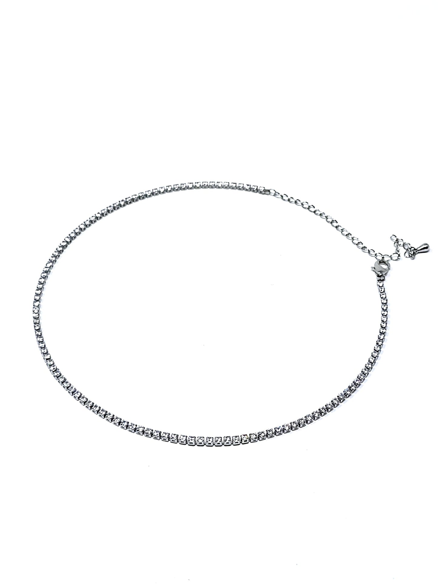 Choker/Girocollo Tennis Silver con Pietre Piccole (2 mm.) - 333HOPE333