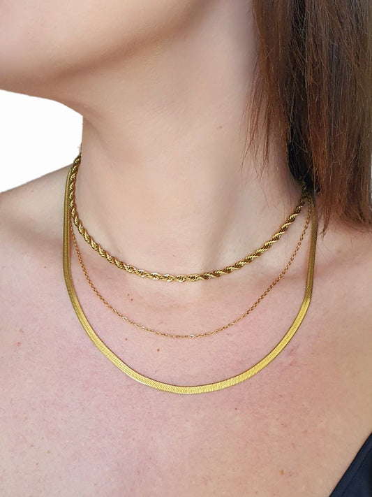 Collana a tre fili “Alyssa" Gold - 333HOPE333