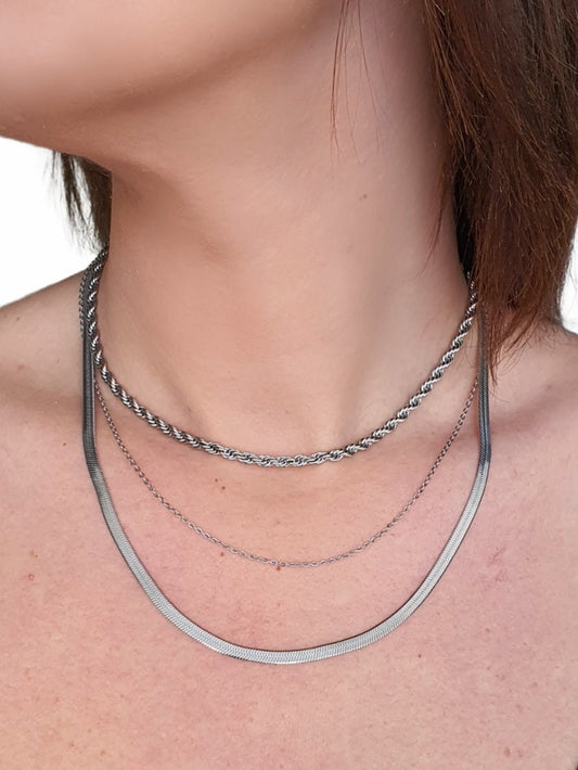 Collana a tre fili “Alyssa" Silver - 333HOPE333
