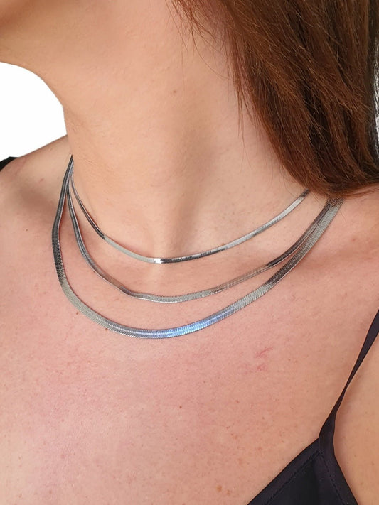 Collana a tre fili “Snake" Silver - 333HOPE333