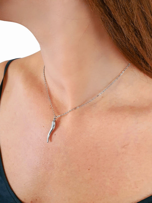 Collana "Corno Metal" Silver - 333HOPE333